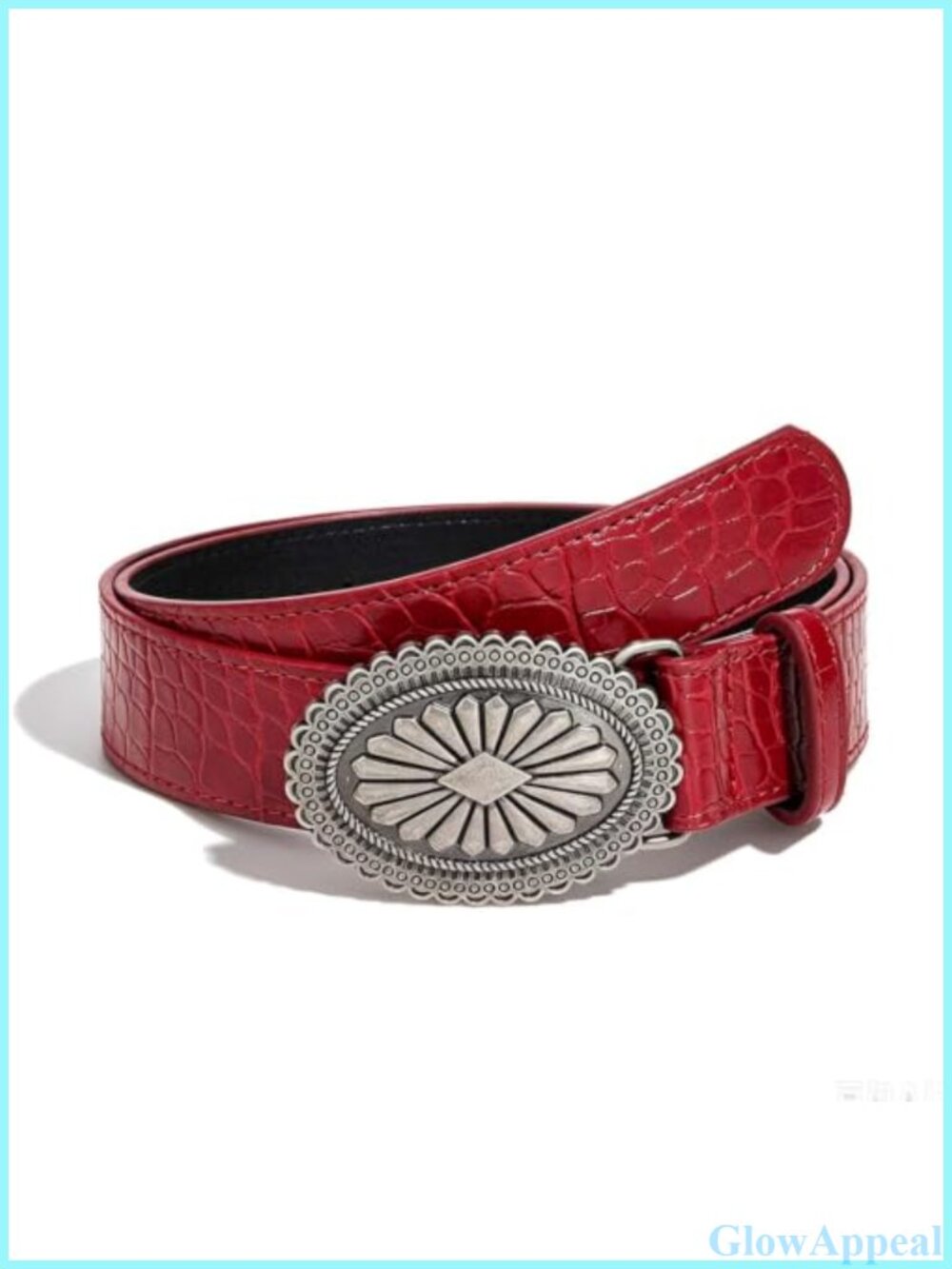 Women's Faux Leather Adjustable Western Cowgirl Waist Belt